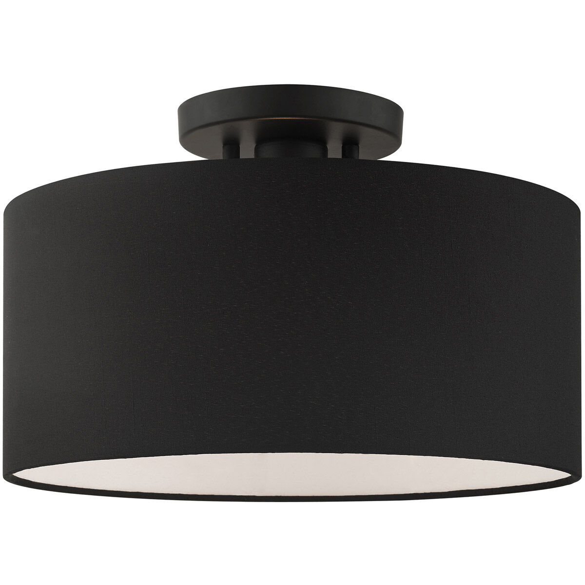 Livex 45663 04 Bainbridge 1 Light 13 inch Black Semi Flush Ceiling