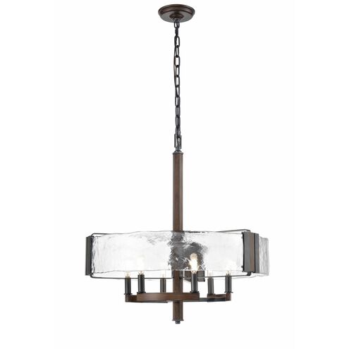 Georgian Bay 6 Light Graphite and Ironwood on Metal Chandelier Ceiling Light
