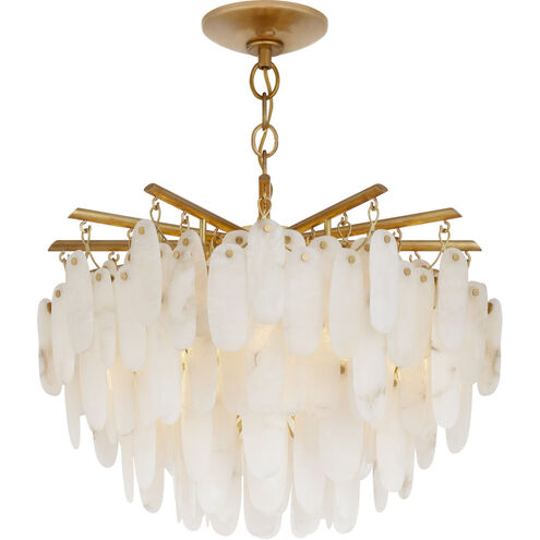 Chapman & Myers Cora LED 24.5 inch Antique-Burnished Brass Semi-Flush Mount Chandelier Ceiling Light, Large