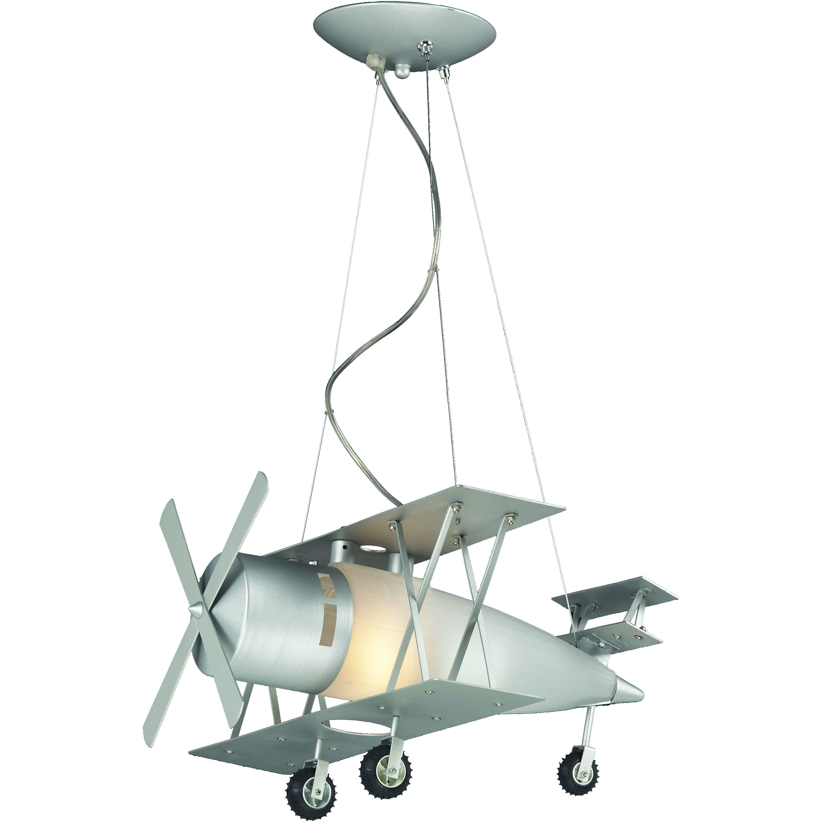 Canada 1 Light 19.7 inch Silver Childrens Lighting Ceiling Light, Airplane
