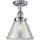 Cone 1 Light 7.75 inch Polished Chrome Semi-Flush Mount Ceiling Light