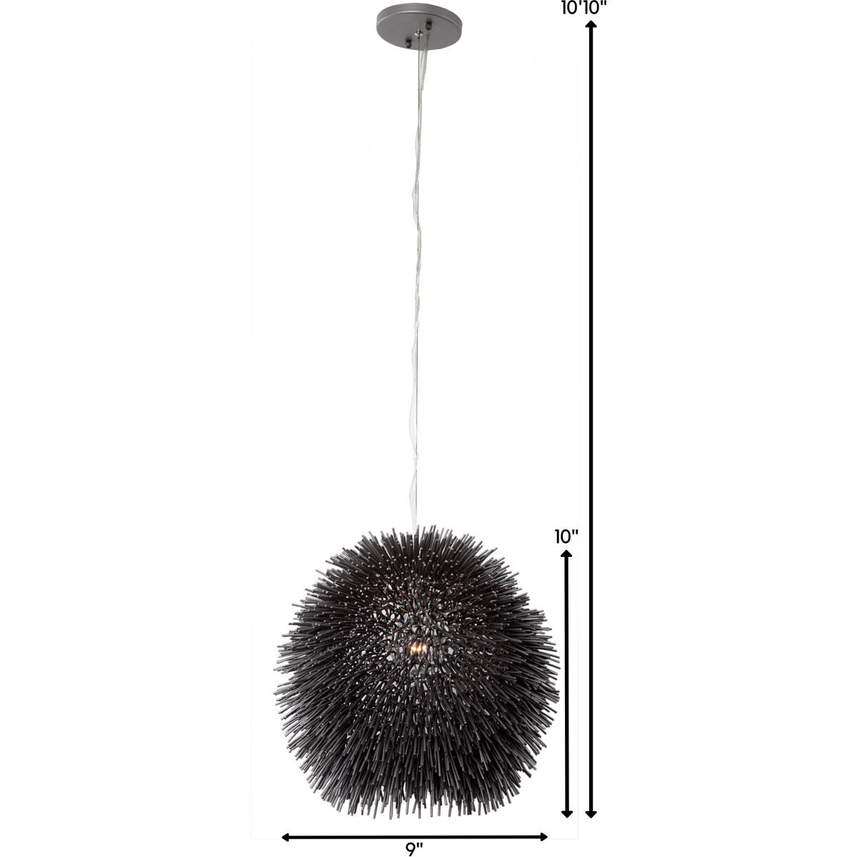 Urchin 1 Light 9 inch Black Mini Pendant Ceiling Light