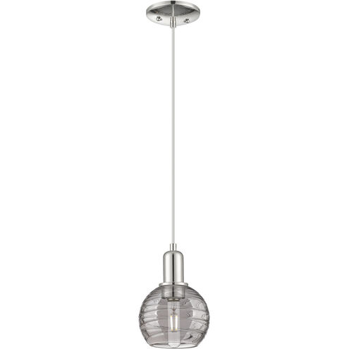 Athens Deco Swirl 1 Light 5.88 inch Polished Nickel Mini Pendant Ceiling Light