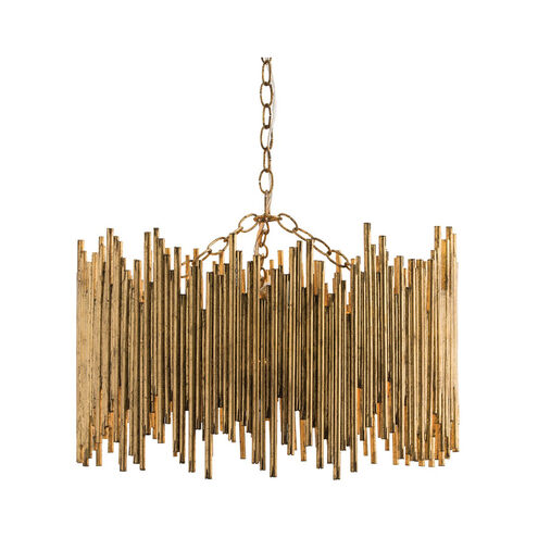 Prescott 3 Light 22 inch Gold Leaf Pendant Ceiling Light 