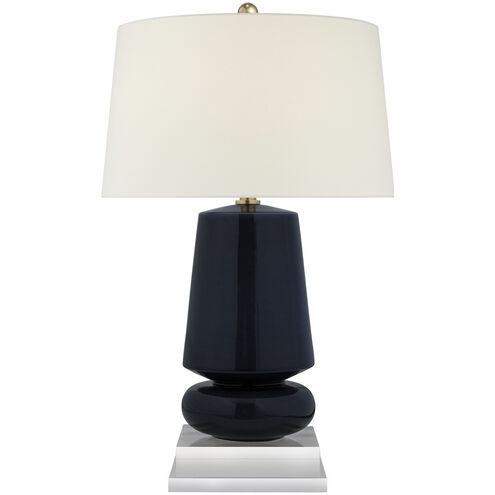 Chapman & Myers Parisienne 28.75 inch 150 watt Denim Porcelain Table Lamp Portable Light in Linen, Small