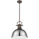 Yep Duncan 1 Light 14 inch Rubbed Bronze Pendant Ceiling Light in Chrome