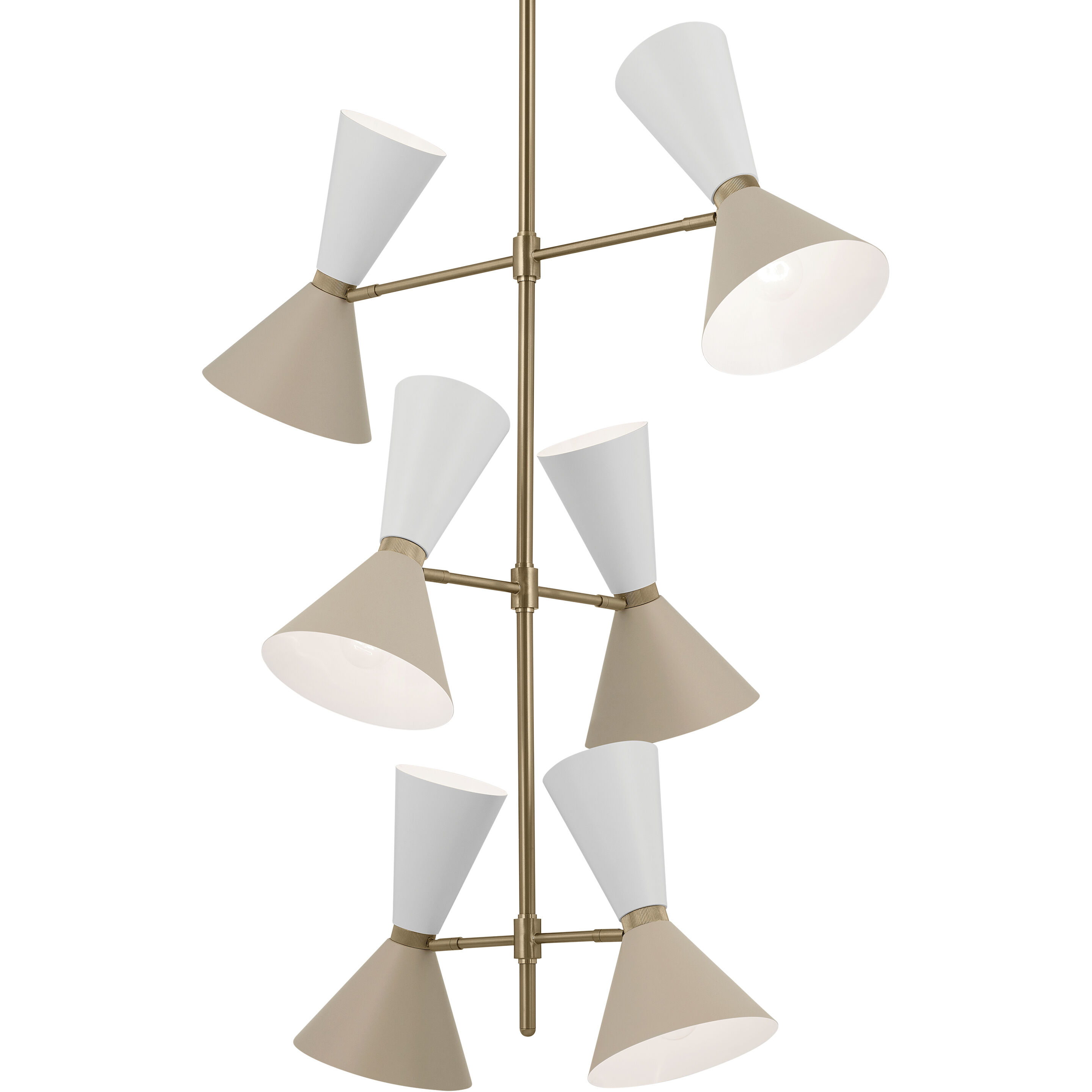 Phix LED 22.5 inch Champagne Bronze with Greige and White Foyer Chandelier Ceiling Light