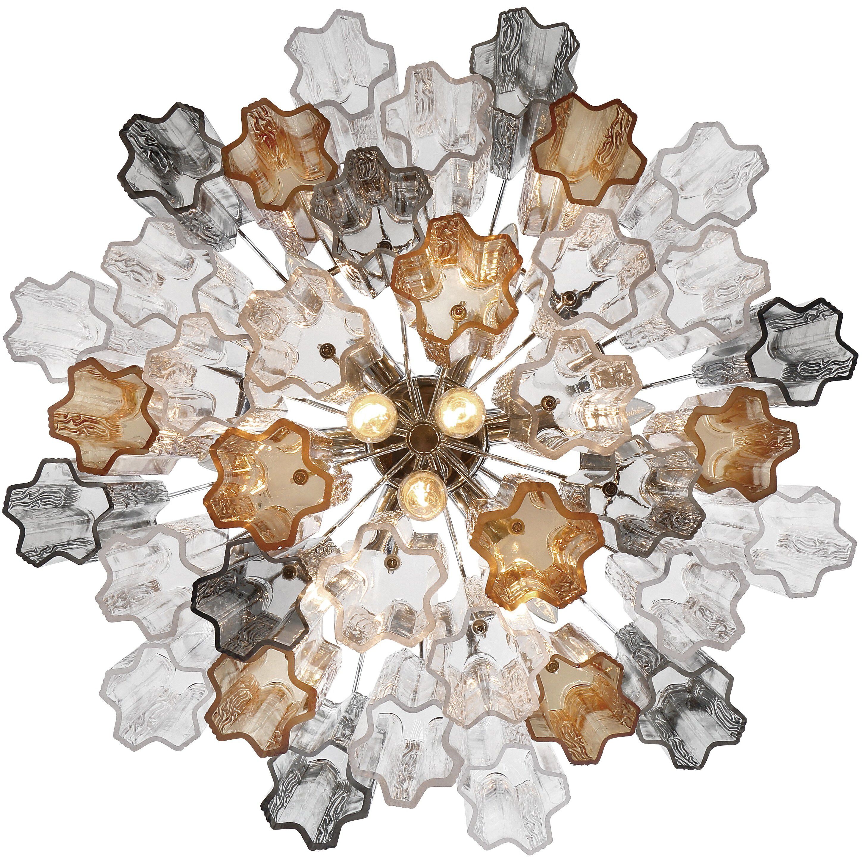 Addis 9 Light 22 inch Polished Chrome Chandelier Ceiling Light in Tronchi Glass Autumn