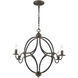 Caspian 4 Light 33 inch Antique Black Iron Chandelier Ceiling Light, Caged