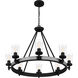 Alpine 8 Light 32 inch Earth Black Chandelier Ceiling Light