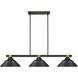 Bronte 3 Light 54.75 inch Matte Black and Rubbed Brass Billiard Light Ceiling Light