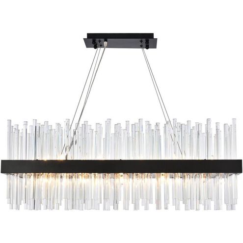 Dallas 20 Light 36 inch Black Linear Chandelier Ceiling Light
