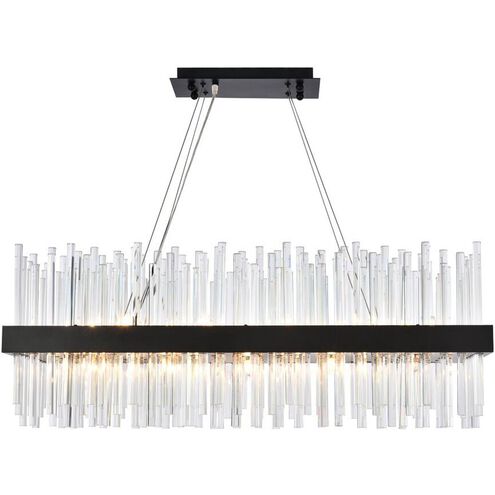 Dallas 20 Light 36 inch Black Linear Chandelier Ceiling Light 