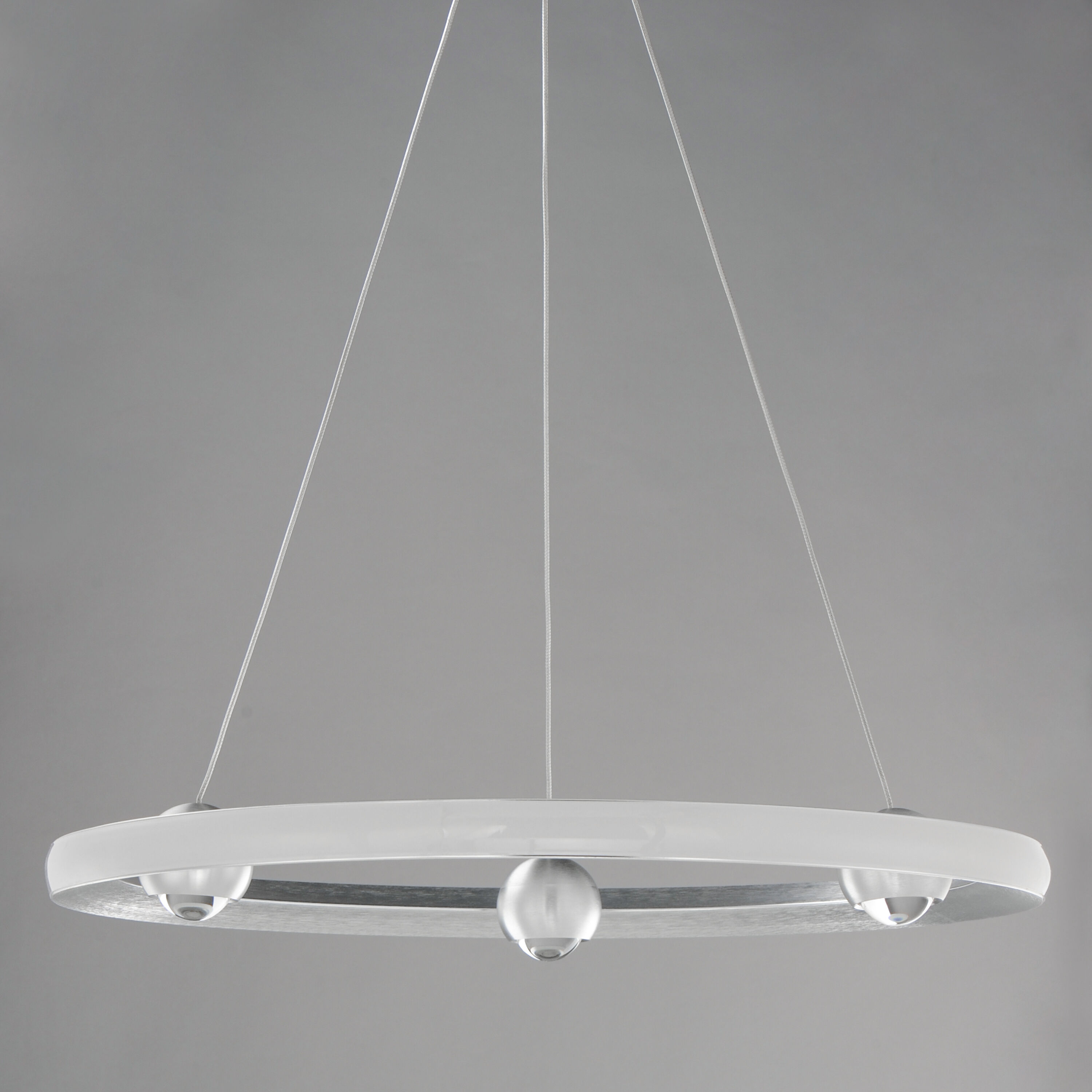 Nodes LED 24 inch Brushed Aluminum Ring Pendant Ceiling Light