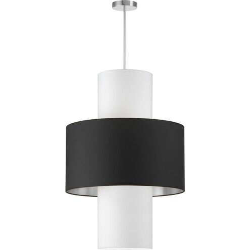 Patrona 4 Light 22 inch Polished Chrome Pendant Ceiling Light in White/Silver Jewel Tone