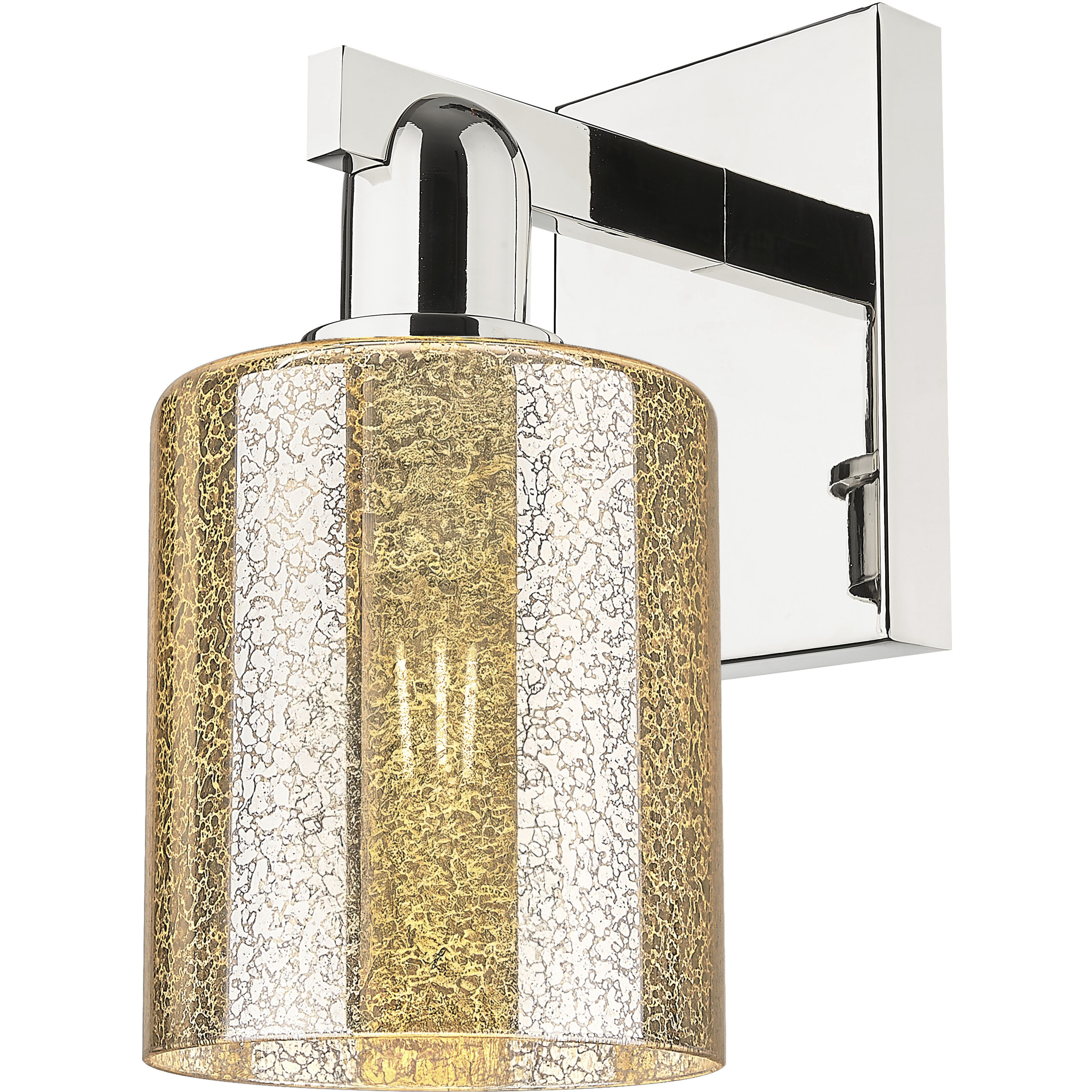 Arcadia Cobbleskill Armed Sconce Wall Light in Polished Nickel, Mercury