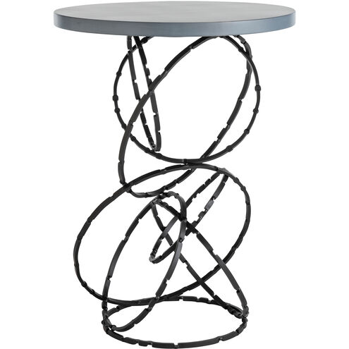 Olympus 18 inch Oil Rubbed Bronze Accent Table in Maple Grey, Wood Top