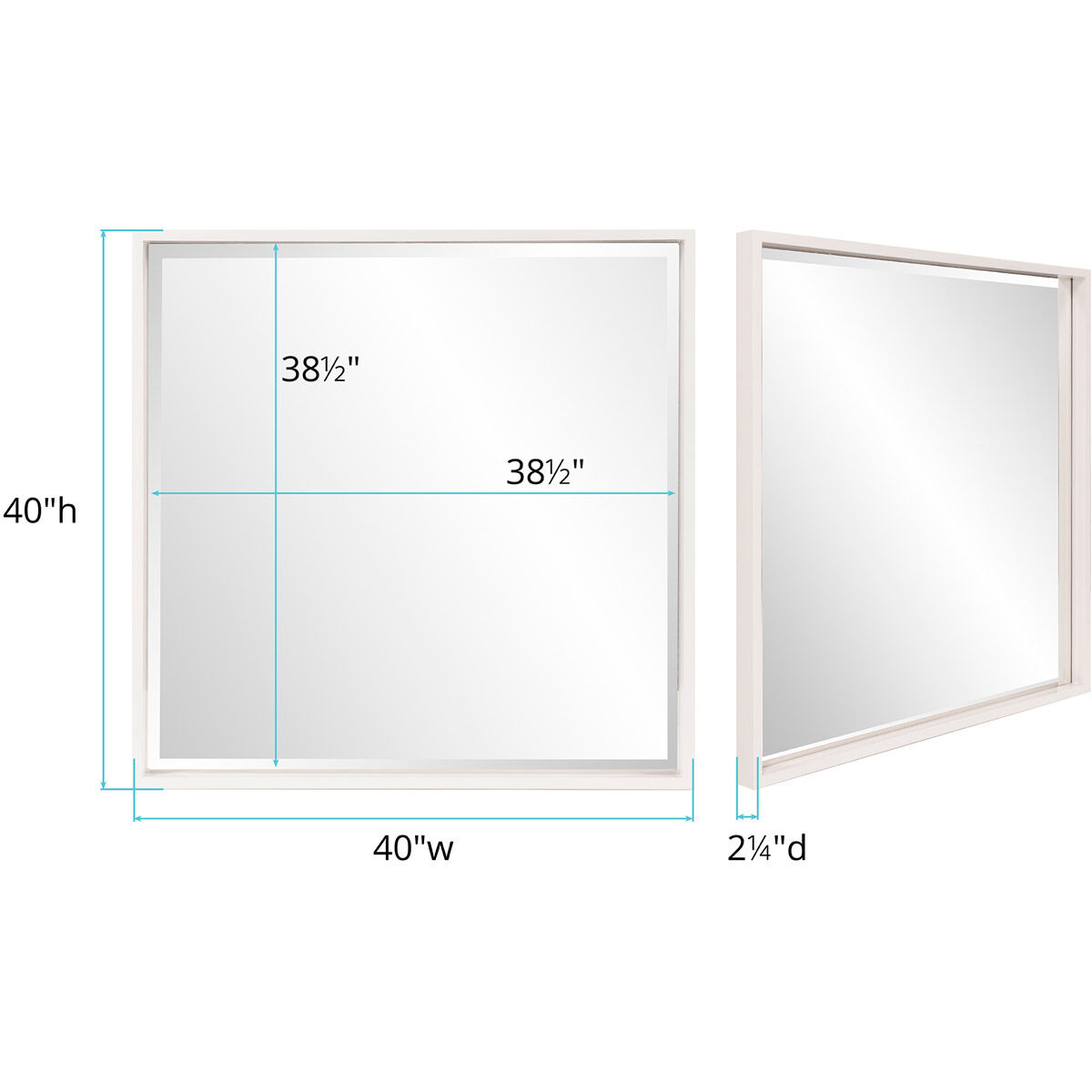Isa 40 X 40 inch Glossy White Wall Mirror