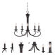 Loft 5 Light 25 inch Oil Rubbed Bronze Single-Tier Chandelier Ceiling Light