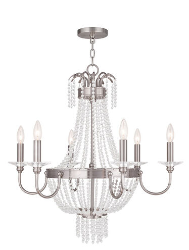 Valentina 6 Light 28 inch Brushed Nickel Chandelier Ceiling Light