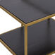 Carrick 26 X 24 inch Dark Mahogany with Brass and Clear Nesting Table