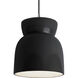Radiance Collection 1 Light 8 inch Gloss Black Pendant Ceiling Light