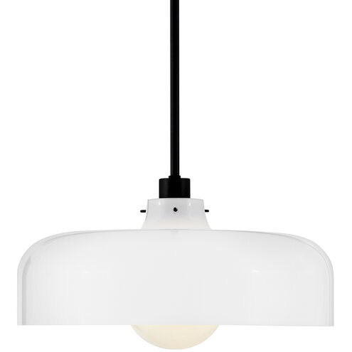 Maisie 1 Light 15 inch Black Pendant Ceiling Light in Cased Opal