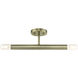 Copenhagen 2 Light 5.13 inch Antique Brass Semi-Flush Ceiling Light