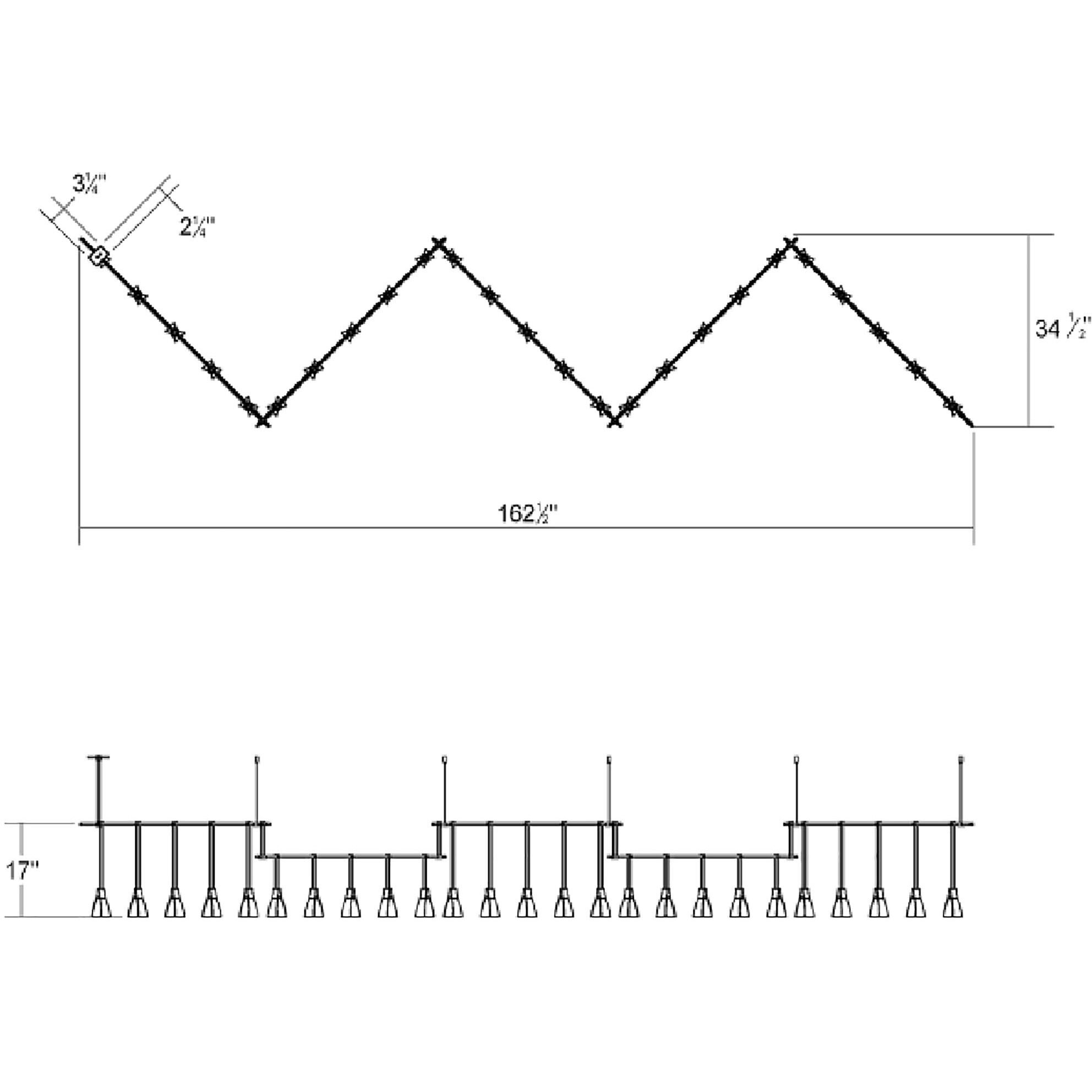 Suspenders LED 161 inch Satin Black Modular Pendant Composition Ceiling Light