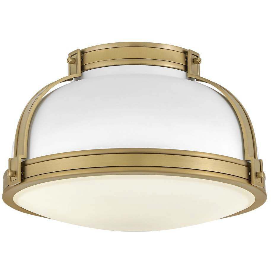 White and brass flush mount online