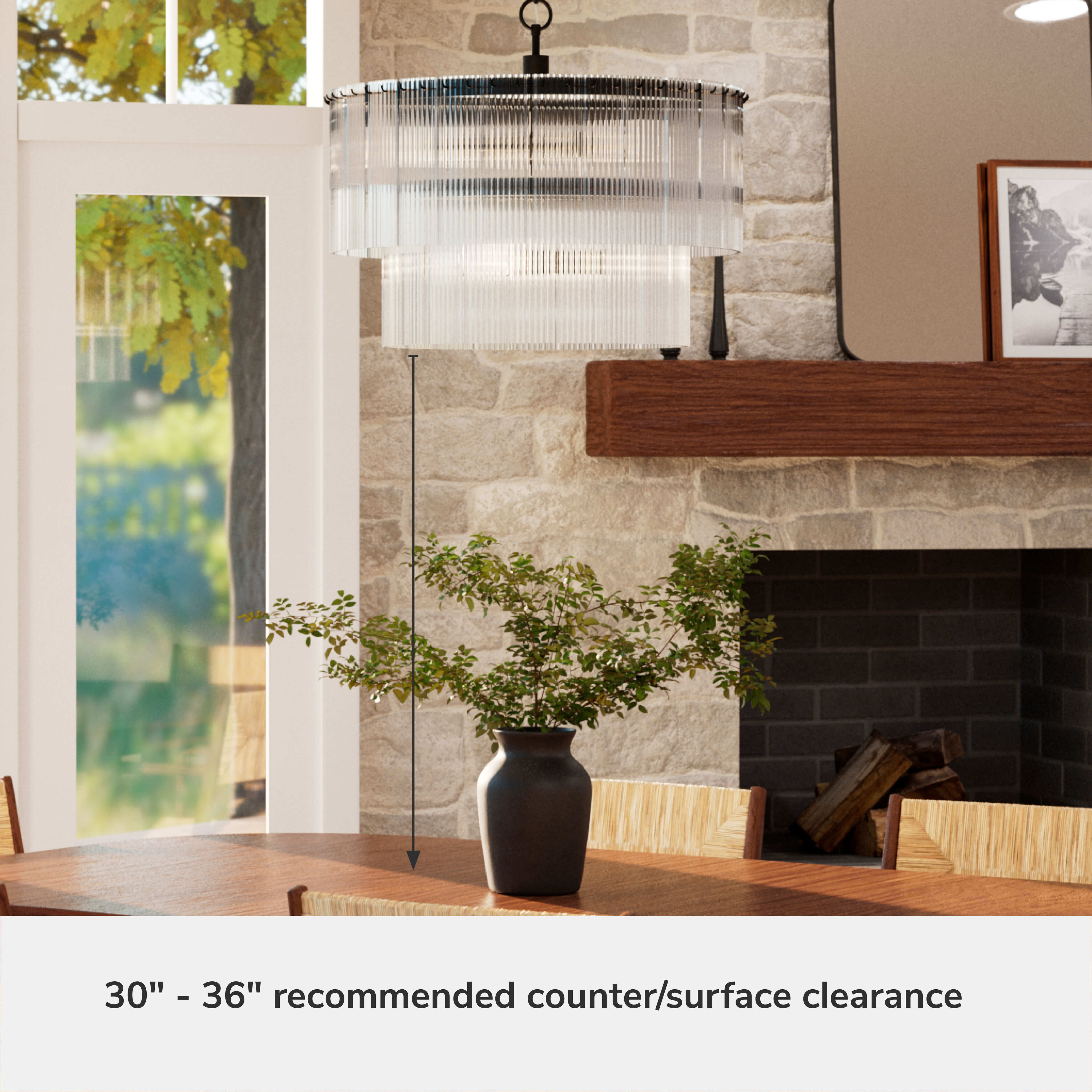 Ontario 6 Light 24 inch Matte Black Pendant Ceiling Light, Medium