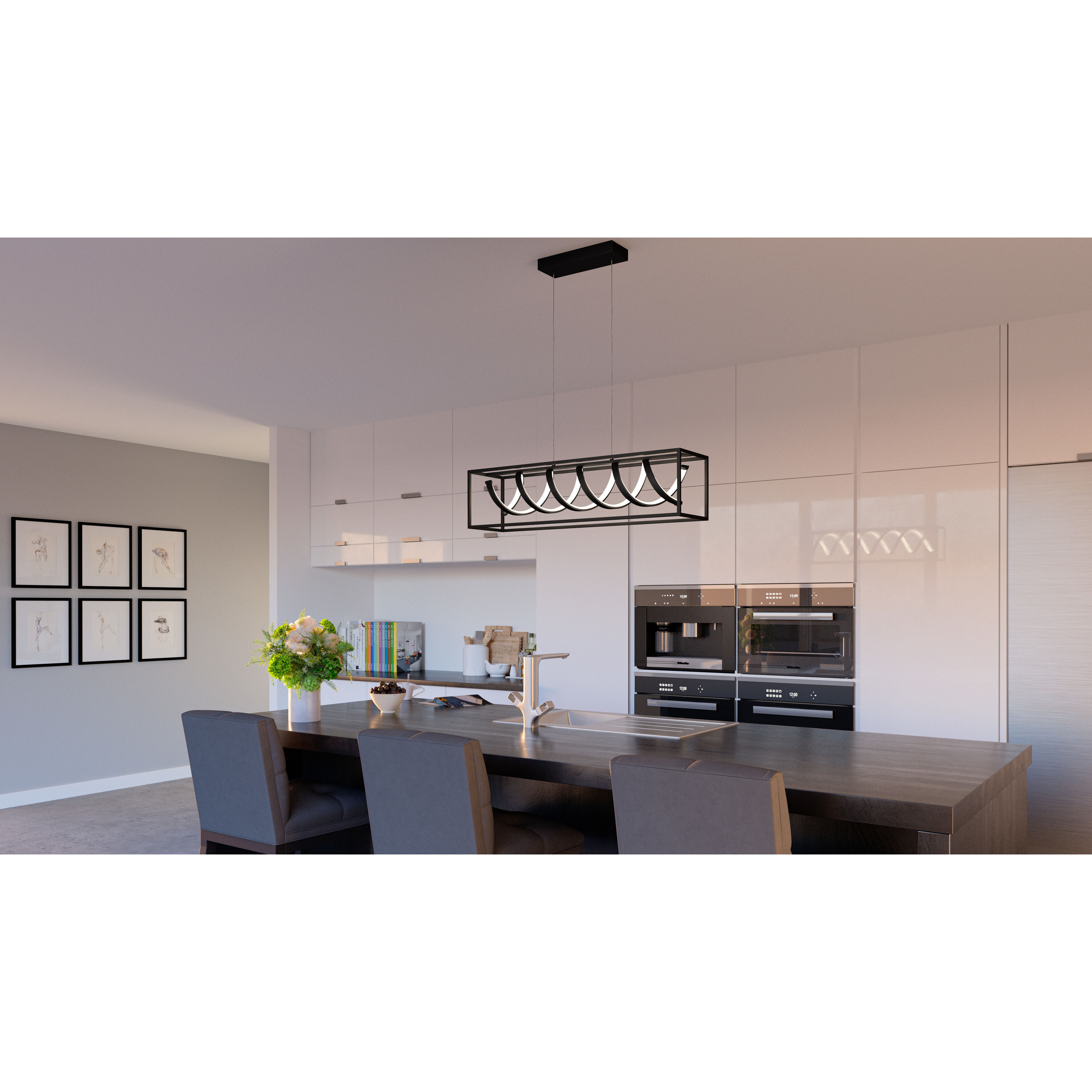 Amaranth LED 32 inch Matte Black Island Light Ceiling Light