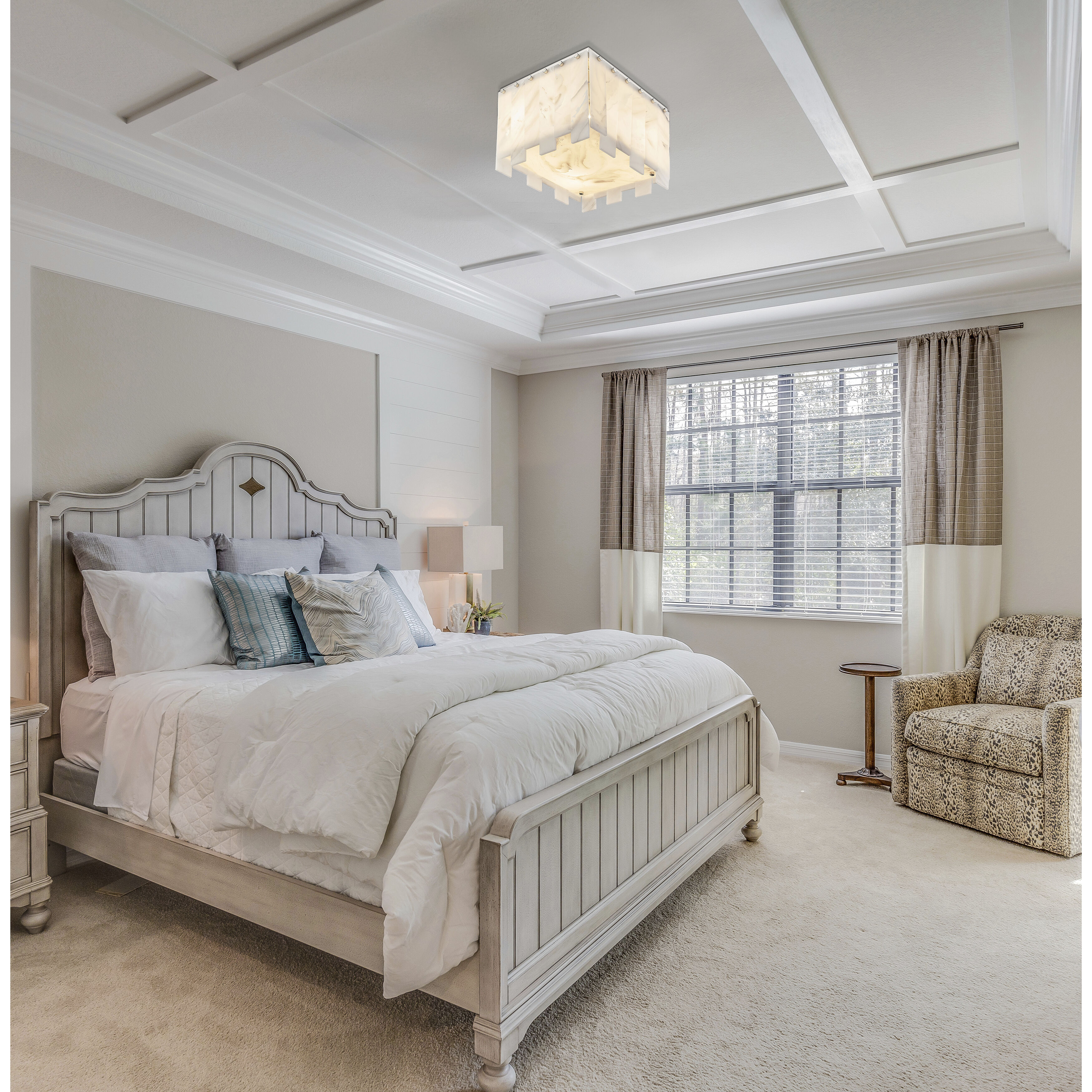 Viviana 4 Light 13.25 inch Polished Nickel Flush Mount Ceiling Light