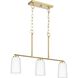Adley 3 Light 26 inch Satin Brass Linear Chandelier Ceiling Light