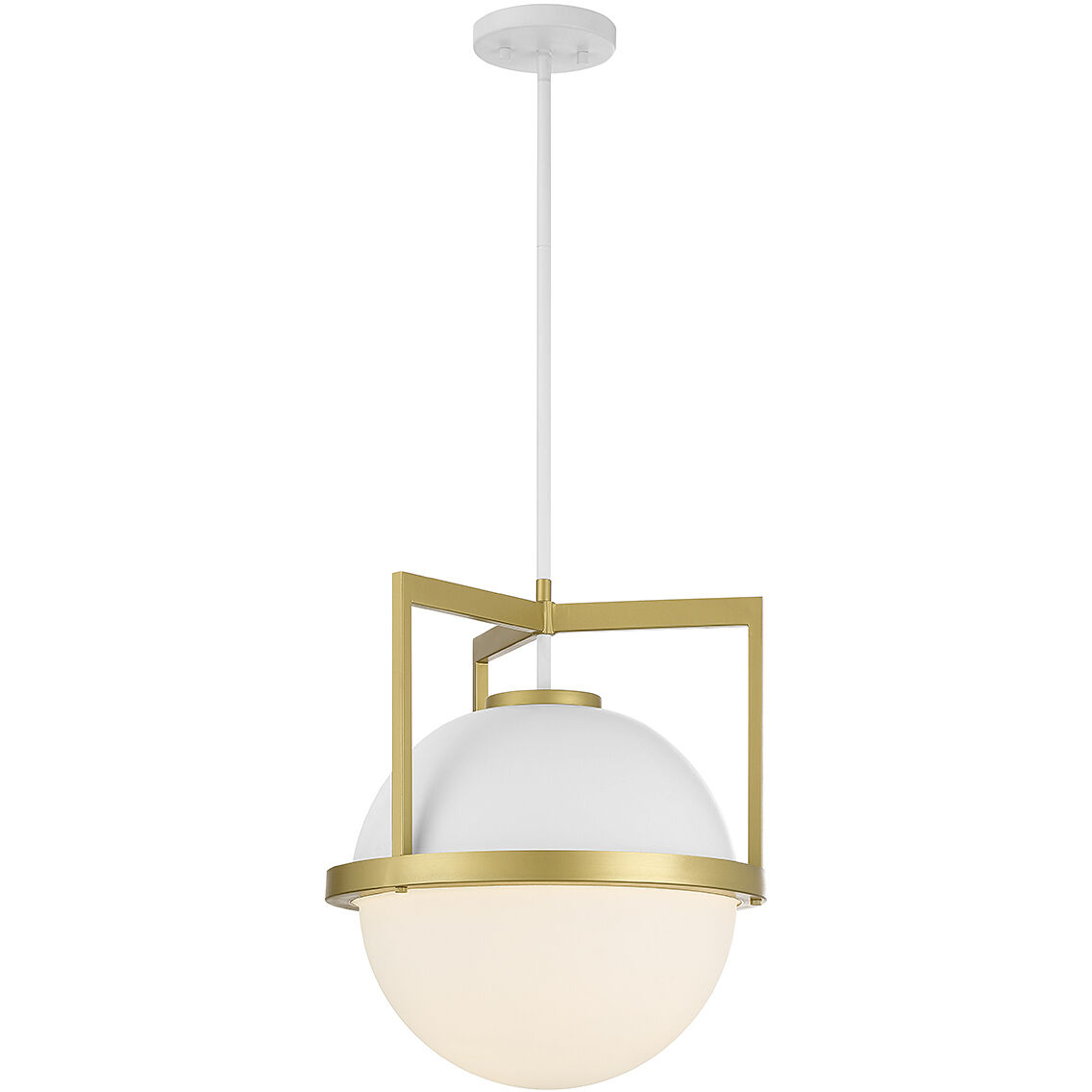 Carlysle 1 Light 15 inch White with Warm Brass Accents Pendant Ceiling Light in White/Warm Brass