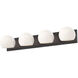 Alora Mood Willow Bath Vanity Light Wall Light in Matte Black, Matte Opal Glass