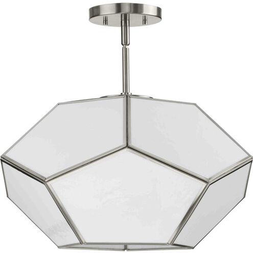 Latham 3 Light 18 inch Brushed Nickel Semi-Flush Mount Ceiling Light