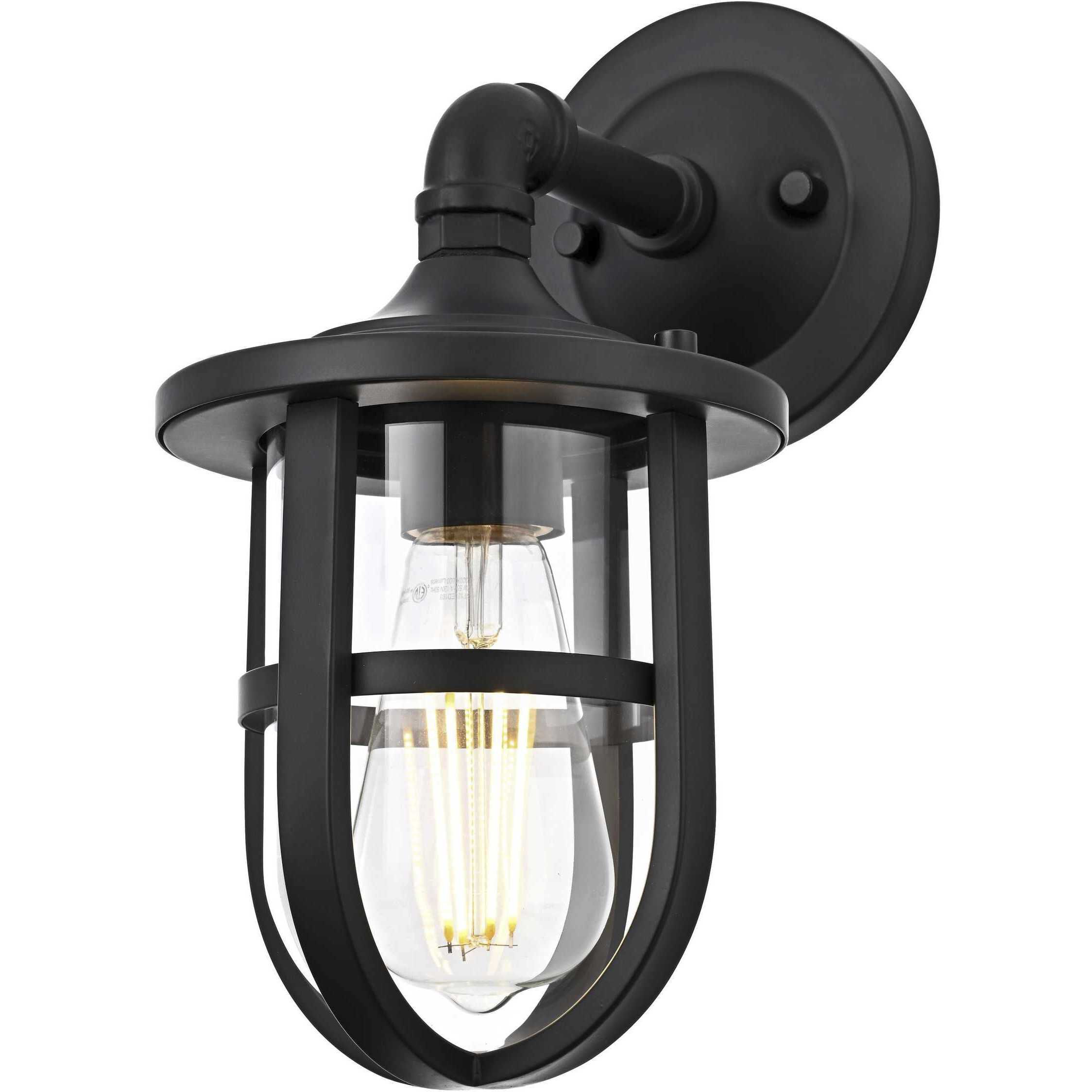 Hugo 1 Light 11.5 inch Black Outdoor Wall Sconce