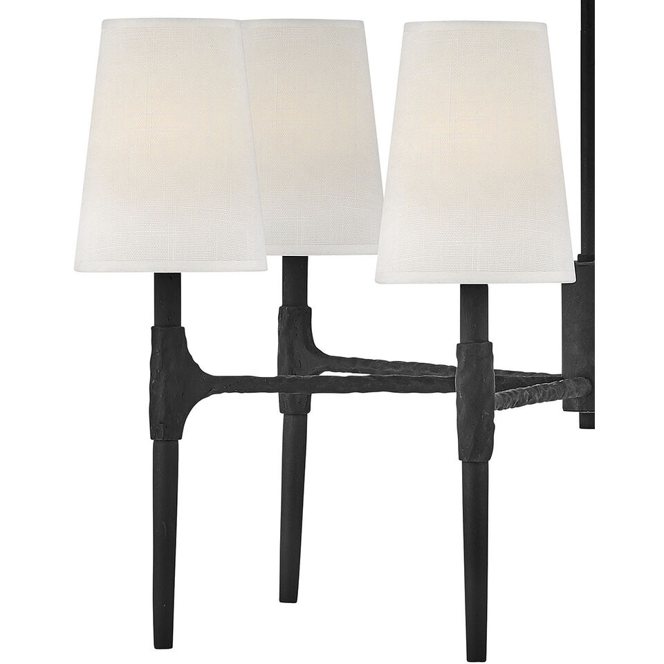 Beaumont 6 Light 28 inch Black Indoor Chandelier Ceiling Light