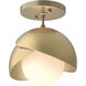 Brooklyn 1 Light 6 inch Soft Gold and Modern Brass Semi-Flush Ceiling Light in Soft Gold/Modern Brass