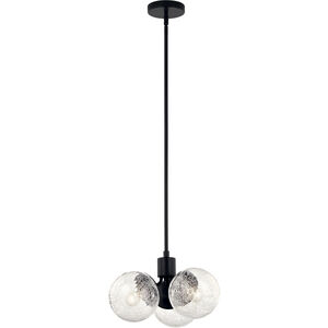 Silvarious 3 Light Black Chandelier/Semi Flush Ceiling Light