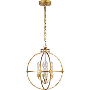 Chapman & Myers Lexie LED 18 inch Gilded Iron Globe Lantern Pendant Ceiling Light