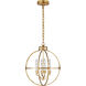 Chapman & Myers Lexie LED 18 inch Gilded Iron Globe Lantern Pendant Ceiling Light