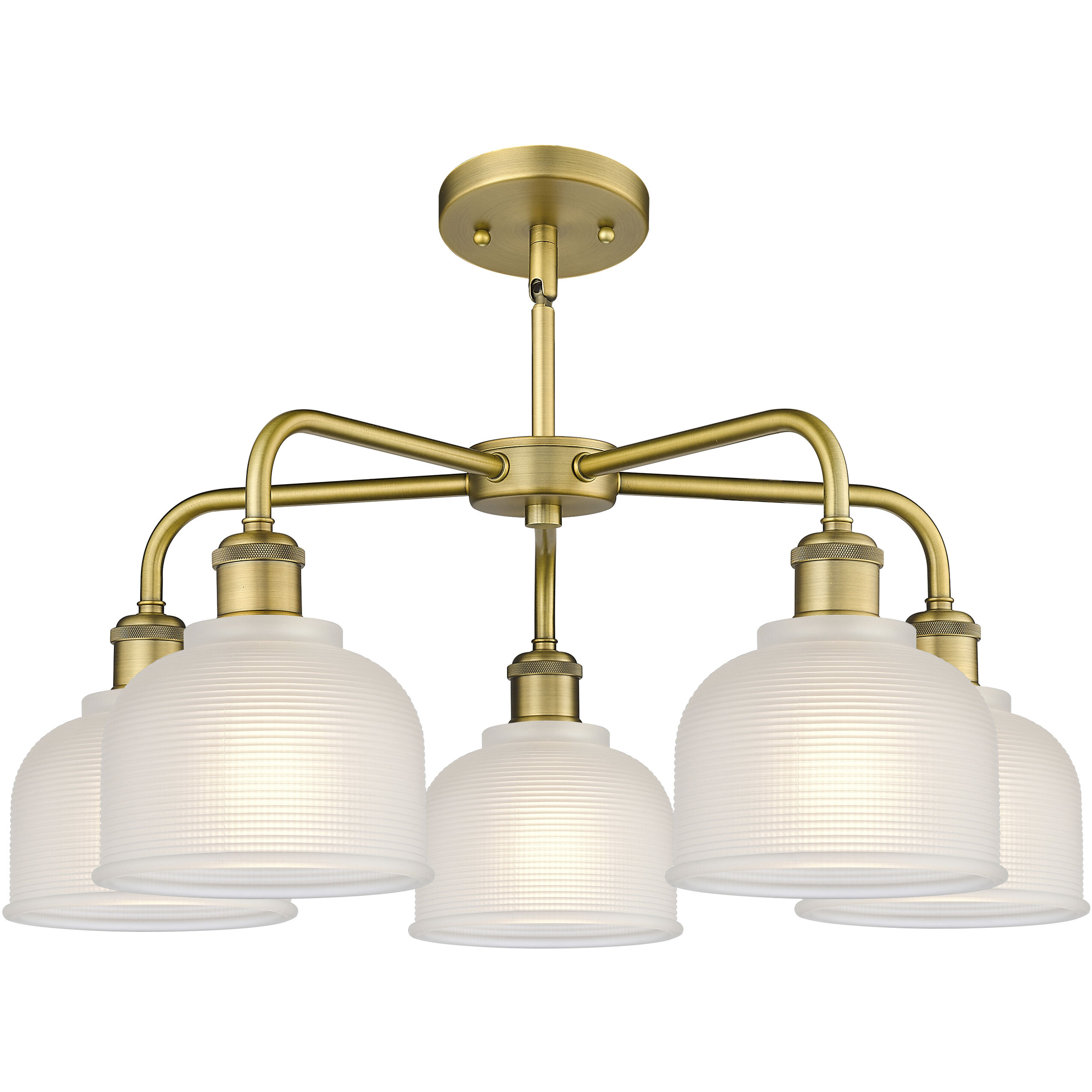 Dayton 5 Light 23.5 inch Brushed Brass Chandelier Ceiling Light in White