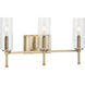Elara 3 Light 22 inch Vintage Brass Bath Vanity Wall Light