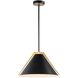 Baltic LED 15 inch Black and Brushed Brass Pendant Ceiling Light