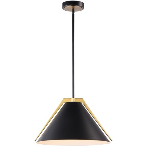 Baltic LED 15 inch Black and Brushed Brass Pendant Ceiling Light