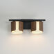 Draughtsman 2 Light 18 inch Walnut and Black Bath Vanity Wall Light in Satin White