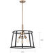 Chassis 3 Light 20 inch Copper Brushed Brass and Matte Black Pendant Ceiling Light