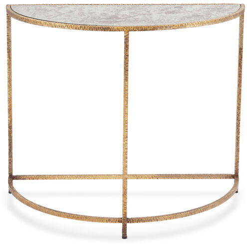 Anastasia 36 X 30 inch Gold Side Table, Demilune